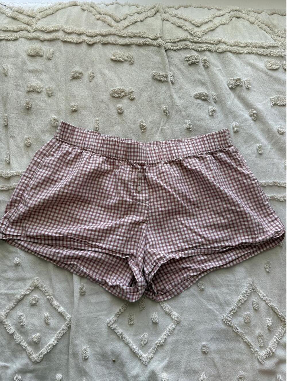 John Galt Red White Gingham Boxer Shorts